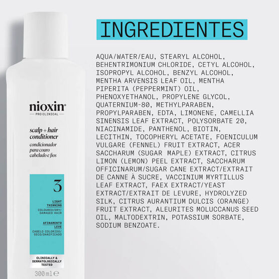 Condicionador para Cabelos Coloridos e Danificados Sistema 3 Nioxin